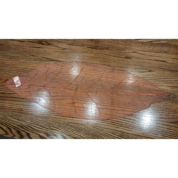 FALL LEAVES Leaf TABLE RUNNER HARVEST MOON COLLECTION Rust Copper Veined - Picture 1 of 4
